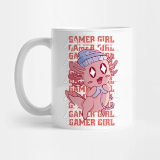 Cute Axolotl Salamander Gamer Girl Mug